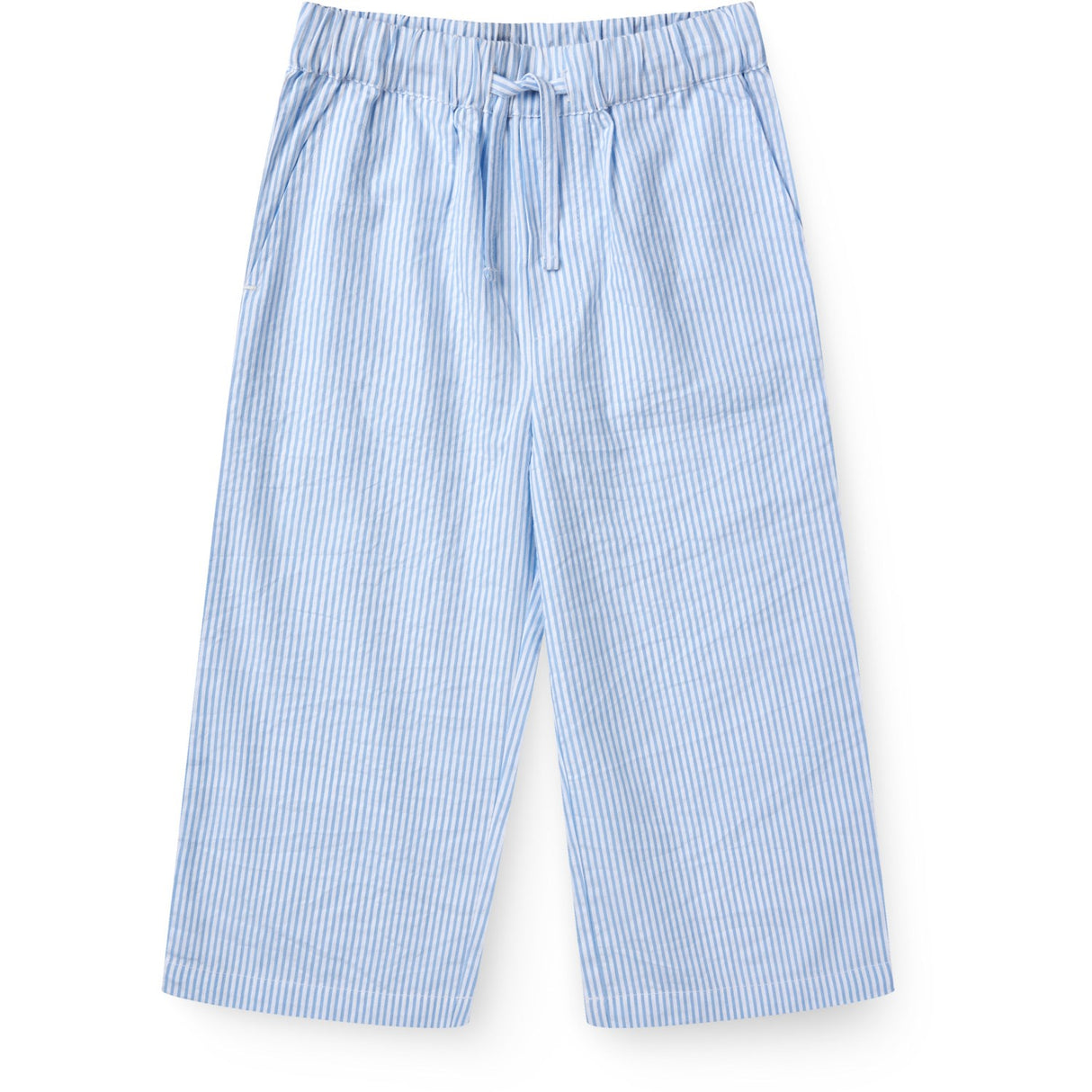COPENHAGEN COLORS Sky Blue W Cream Stripe Seersucker Pajama Bukser