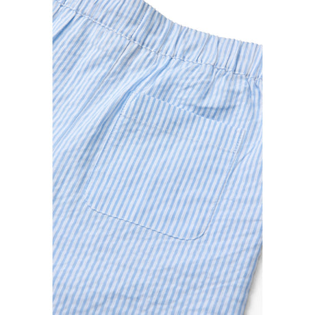 COPENHAGEN COLORS Sky Blue W Cream Stripe Seersucker Pajama Bukser