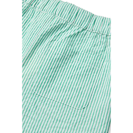 COPENHAGEN COLORS Sharp Green W Cream Stripe Seersucker Bukser