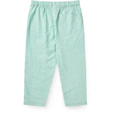 COPENHAGEN COLORS Sharp Green W Cream Stripe Seersucker Bukser