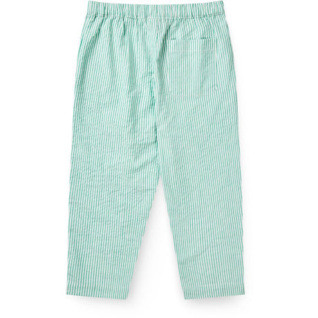 COPENHAGEN COLORS Sharp Green W Cream Stripe Seersucker Bukser