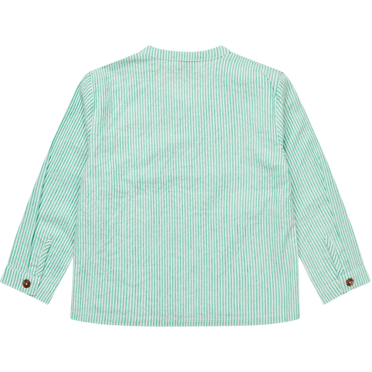 COPENHAGEN COLORS Sharp Green W Cream Stripe Seersucker Skjorte W. Placket