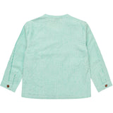 COPENHAGEN COLORS Sharp Green W Cream Stripe Seersucker Skjorte W. Placket