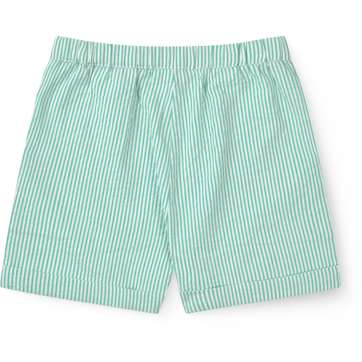 COPENHAGEN COLORS Sharp Green W Cream Stripe Seersucker Shorts Sporty