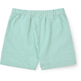 COPENHAGEN COLORS Sharp Green W Cream Stripe Seersucker Shorts Sporty
