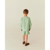 COPENHAGEN COLORS Sharp Green W Cream Stripe Seersucker Shorts Sporty