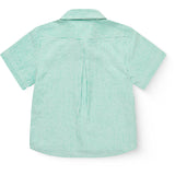 COPENHAGEN COLORS Sharp Green W Cream Stripe Seersucker Ss Skjorte