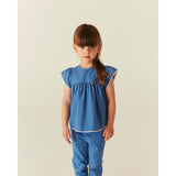 COPENHAGEN COLORS Ocean Blue Comb. Bluse W. Contrast Piping