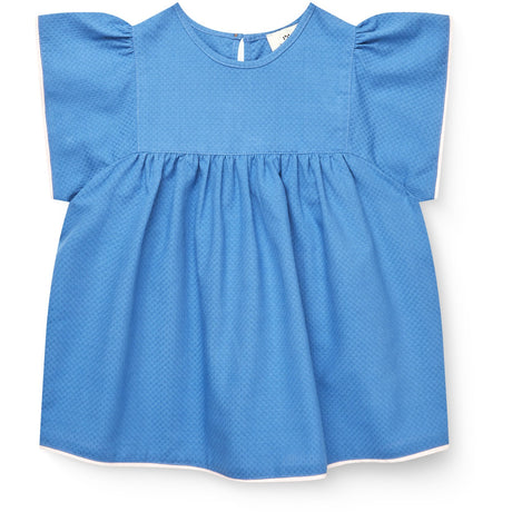 COPENHAGEN COLORS Ocean Blue Comb. Bluse W. Contrast Piping