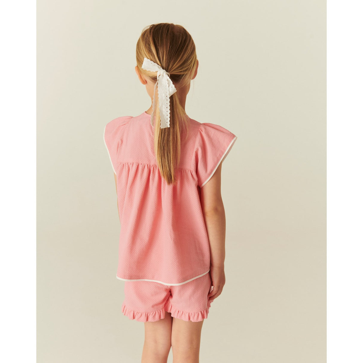 COPENHAGEN COLORS Pink Comb. Bluse W. Contrast Piping