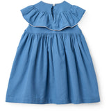 COPENHAGEN COLORS Ocean Blue Comb. Frill Kjole W. Deco Edge