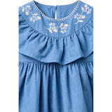 COPENHAGEN COLORS Ocean Blue Comb. Frill Kjole W. Deco Edge