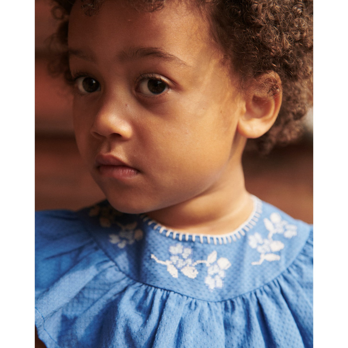 COPENHAGEN COLORS Ocean Blue Comb. Frill Kjole W. Deco Edge