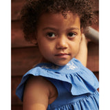 COPENHAGEN COLORS Ocean Blue Comb. Frill Kjole W. Deco Edge