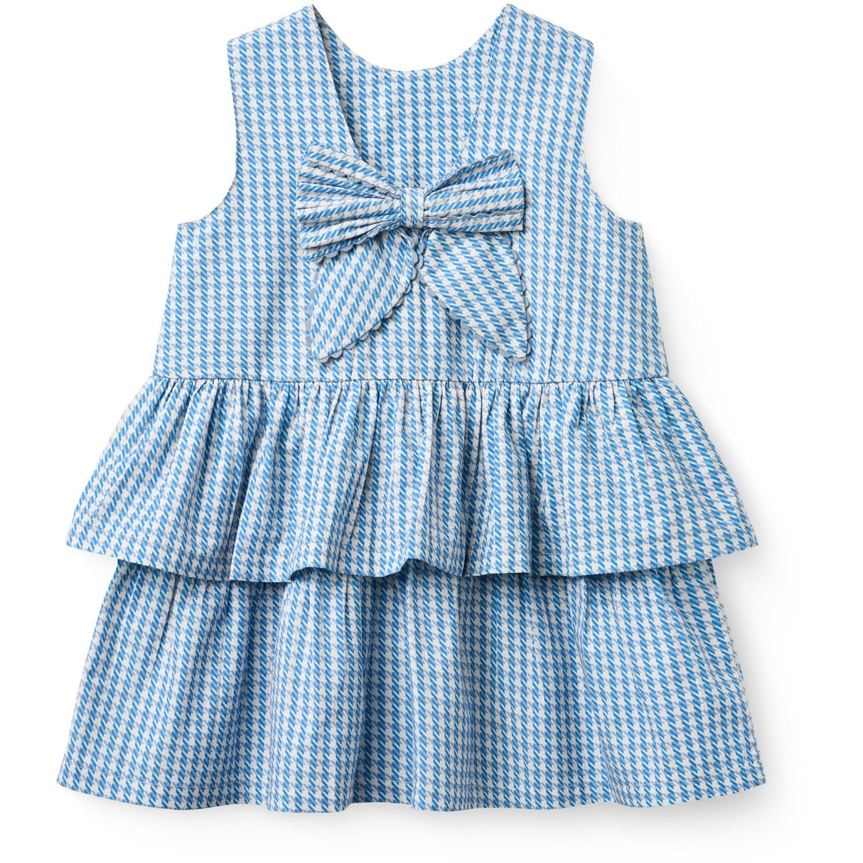 COPENHAGEN COLORS Blue Houndstooth Mini Houndstooth Kjole W. Bue