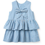 COPENHAGEN COLORS Blue Houndstooth Mini Houndstooth Kjole W. Bue