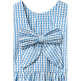 COPENHAGEN COLORS Blue Houndstooth Mini Houndstooth Kjole W. Bue