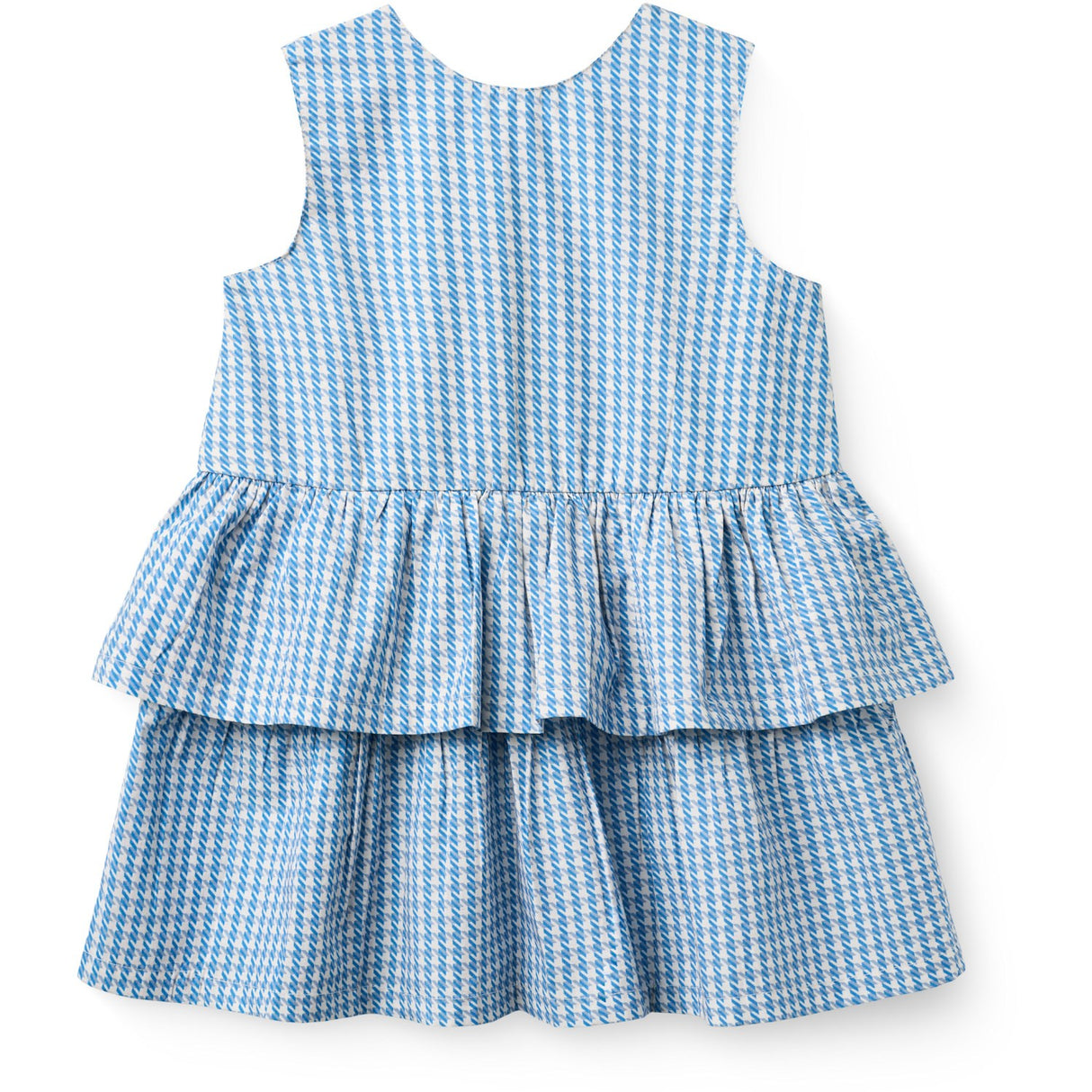 COPENHAGEN COLORS Blue Houndstooth Mini Houndstooth Kjole W. Bue