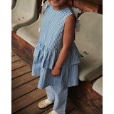 COPENHAGEN COLORS Blue Houndstooth Mini Houndstooth Kjole W. Bue
