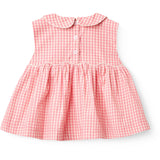 COPENHAGEN COLORS Pink Houndstooth Mini Houndstooth Ss Bluse W. Halsbånd