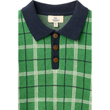 COPENHAGEN COLORS Green Comb. Strikket Checkered Polo