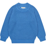 COPENHAGEN COLORS Sharp Blue Strikket Classic Rib Bluse