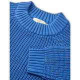 COPENHAGEN COLORS Sharp Blue Strikket Classic Rib Bluse