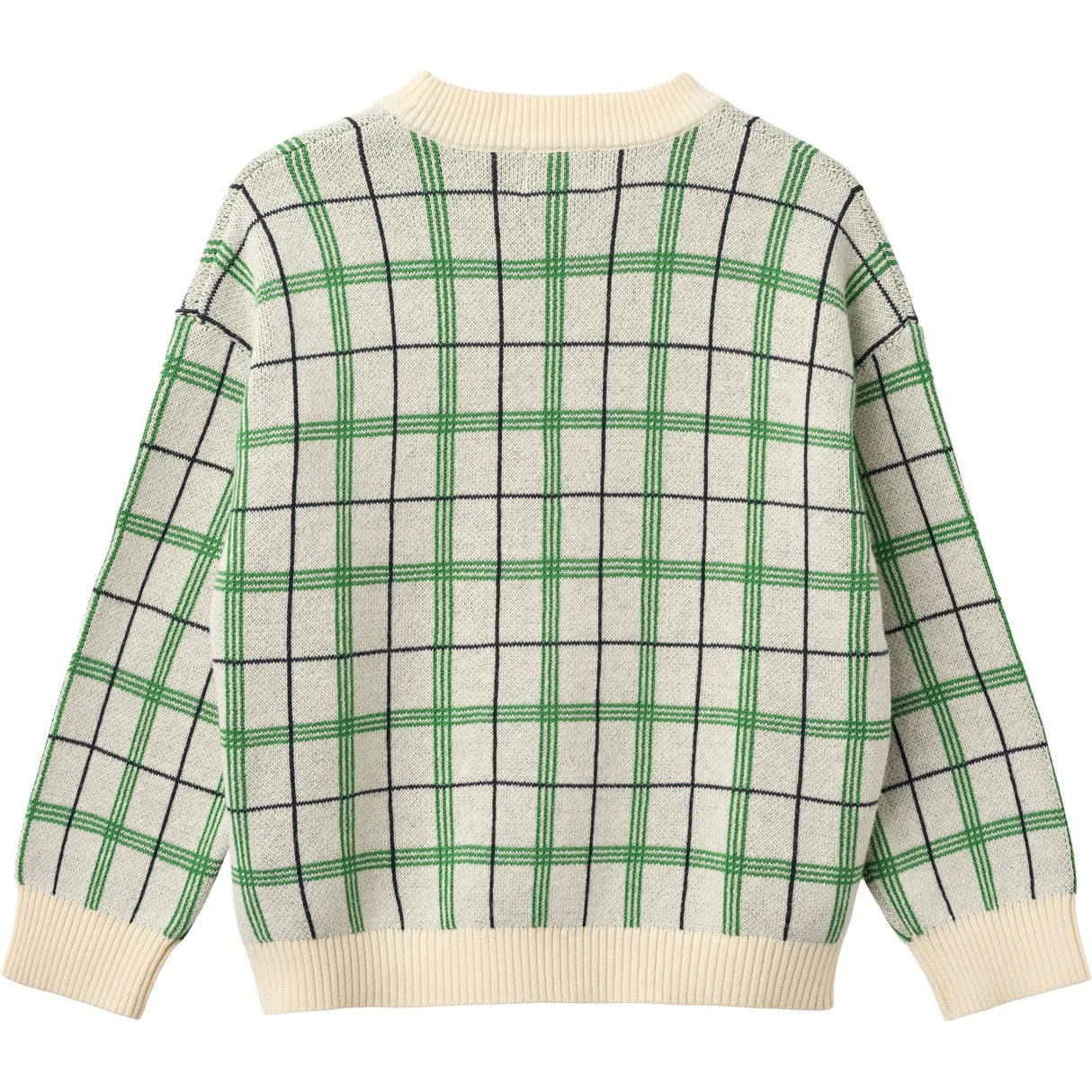 COPENHAGEN COLORS Green Comb. Strikket Jacquard Check Bluse