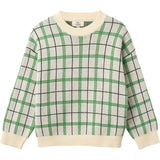 COPENHAGEN COLORS Green Comb. Strikket Jacquard Check Bluse