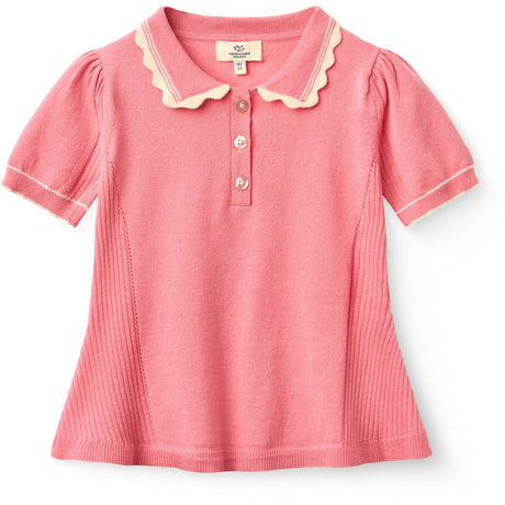 COPENHAGEN COLORS Pink Comb. Strikket Peplum Bluse
