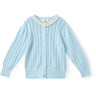 COPENHAGEN COLORS Ice Blue/Cream Comb. Strikket Pointelle Cardigan
