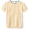 COPENHAGEN COLORS Cream Strikket Pointelle Ss Bluse