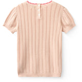 COPENHAGEN COLORS Dusty Rose Strikket Pointelle Ss Bluse