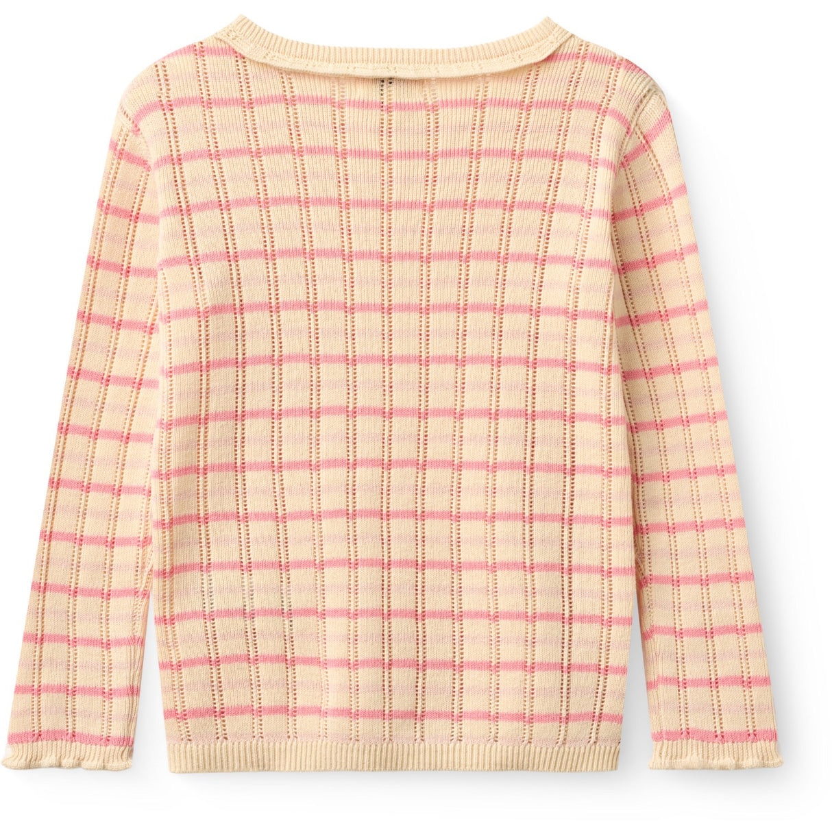 COPENHAGEN COLORS Pink Comb. Strikket Stripe Pointelle Ls Bluse