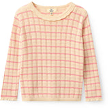COPENHAGEN COLORS Pink Comb. Strikket Stripe Pointelle Ls Bluse