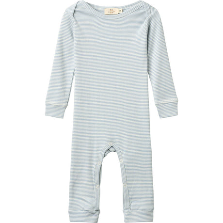 COPENHAGEN COLORS Dusty Blue/Cream Stripe Modal Full Body Romper