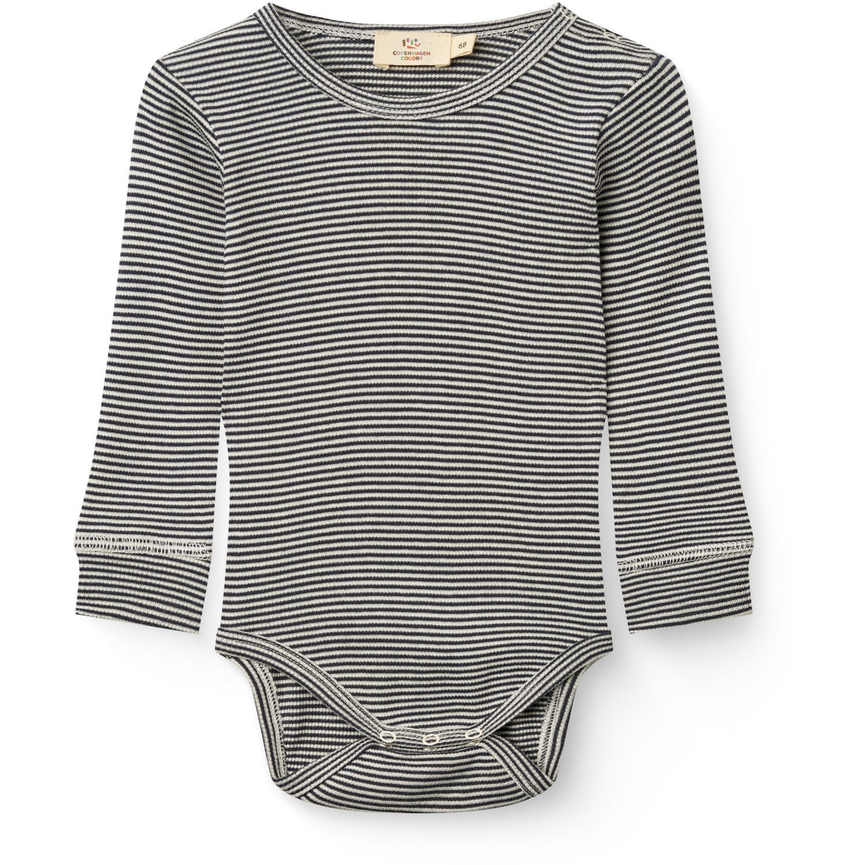 COPENHAGEN COLORS Navy/Cream Stripe Modal Rib Ls Body