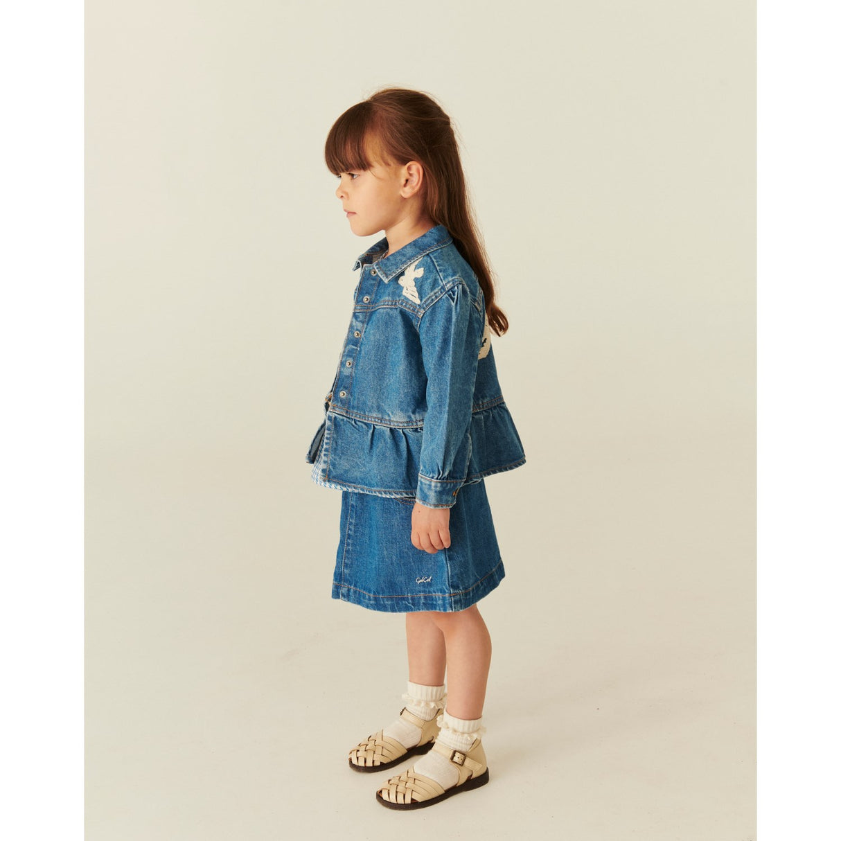 COPENHAGEN COLORS Indigo Blue Washed Organic Pocket Skjørt