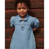 COPENHAGEN COLORS Lt. Washed Blue Quilt Organic Vattert Denim Kjole