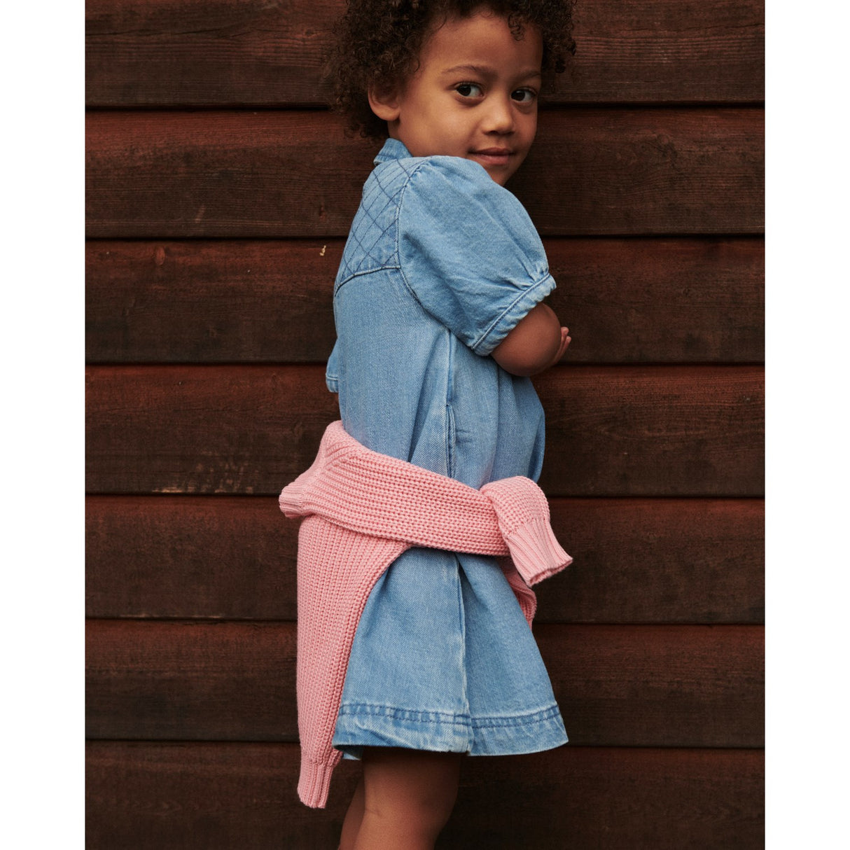 COPENHAGEN COLORS Lt. Washed Blue Quilt Organic Vattert Denim Kjole