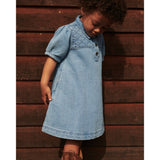 COPENHAGEN COLORS Lt. Washed Blue Quilt Organic Vattert Denim Kjole