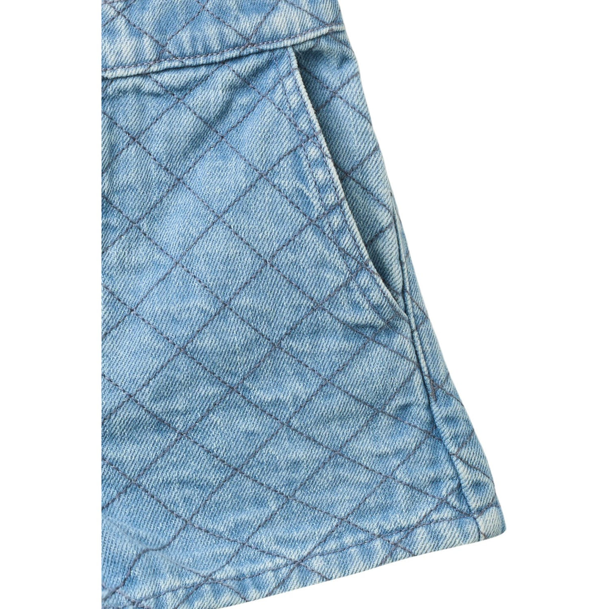 COPENHAGEN COLORS Lt. Washed Blue Quilt Organic Vattert Denim Shorts