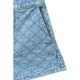 COPENHAGEN COLORS Lt. Washed Blue Quilt Organic Vattert Denim Shorts