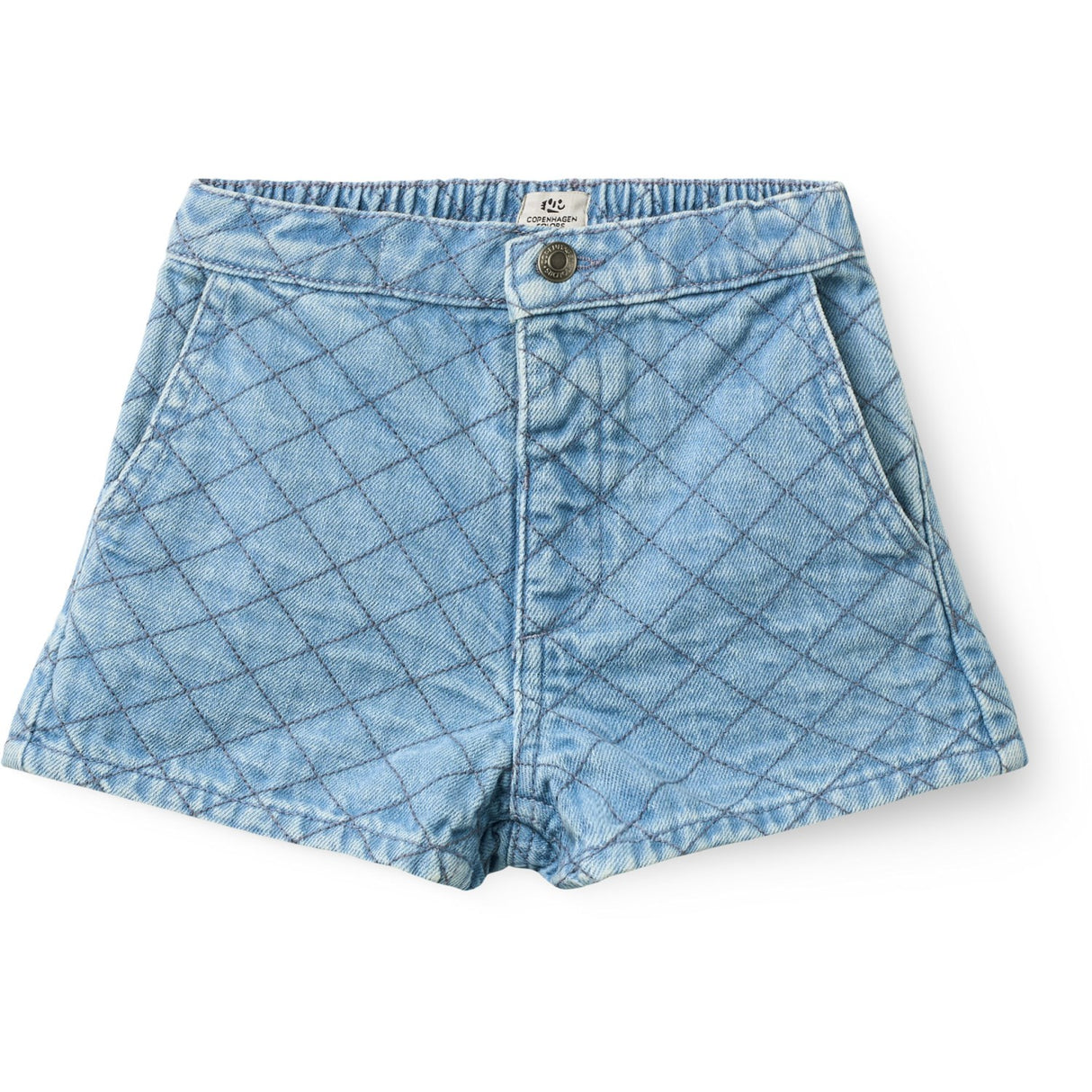 COPENHAGEN COLORS Lt. Washed Blue Quilt Organic Vattert Denim Shorts