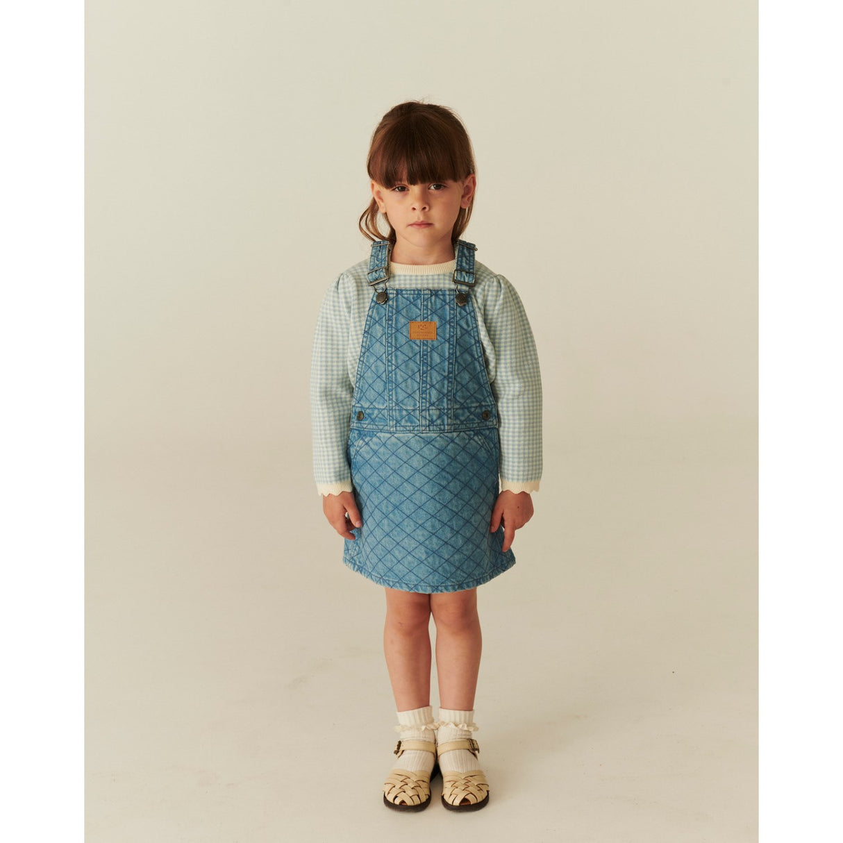 COPENHAGEN COLORS Lt. Washed Blue Quilt Organic Vattert Denim Spencer Kjole