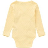 COPENHAGEN COLORS Pale Yellow Pointelle Heart Crossover Body Ls