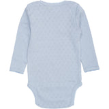 COPENHAGEN COLORS Dusty Blue Pointelle Heart Lapneck Body Ls