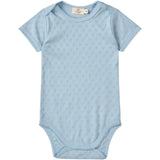 COPENHAGEN COLORS Dusty Blue Pointelle Heart Lapneck Body Ss