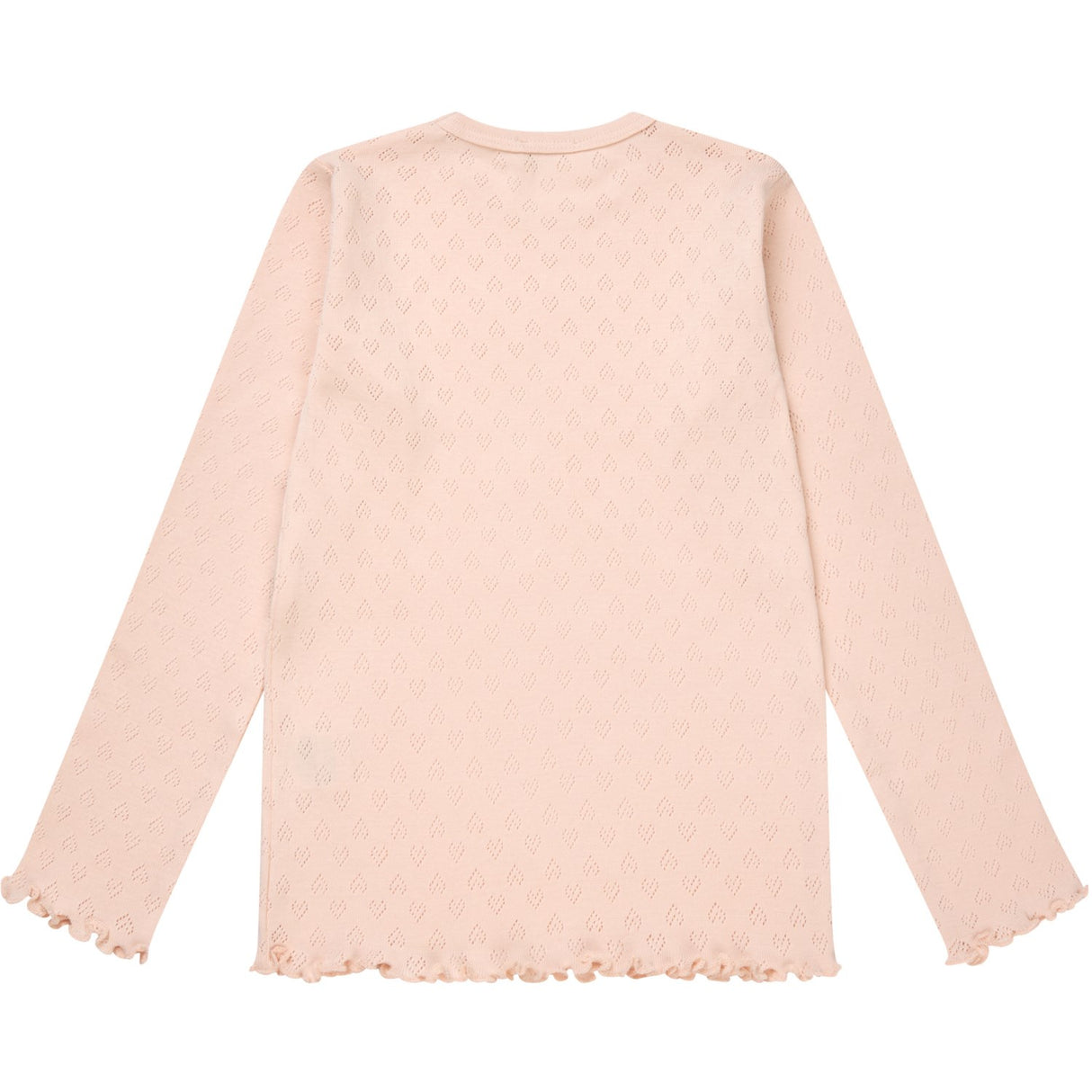 COPENHAGEN COLORS Dusty Rose Pointelle Heart Ls Tee