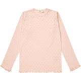 COPENHAGEN COLORS Dusty Rose Pointelle Heart Ls Tee